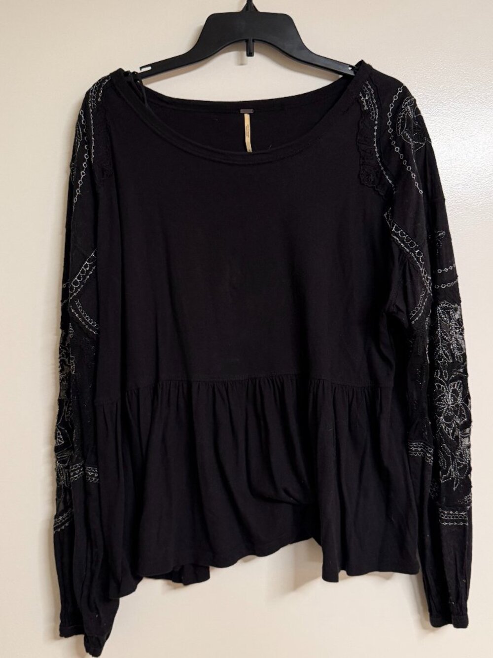 Babydoll Long Sleeve Tee - Free People, Medium